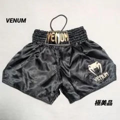 ヴェヌム VENUM ファイトショーツ キックパンツ ムエタイパンツ M 黒 金