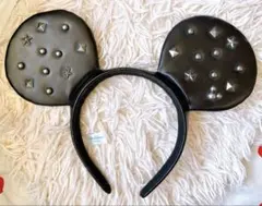 ★美品★ ミッキーマウス　カチューシャ スタッズ　レザー　東京ディズニーリゾート