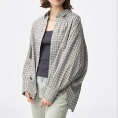 GU ドルマンスリーブチェックシャツ ＸＬ タグ付き