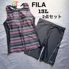 FILA フィットネス水着 ジップセパレート 上下セット ボーダー 13L