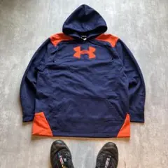 アンダーアーマー　Under Armour ネイビーオレンジ　パーカー　フーディ