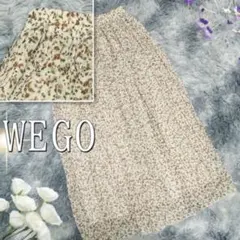 WEGO ウエストゴム花柄プリーツロングスカート （フリーサイズ）ベージュ