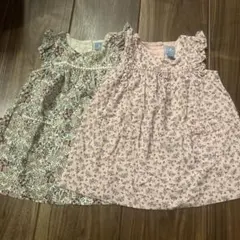 baby gap 80 ワンピース　コーデュロイ　花柄