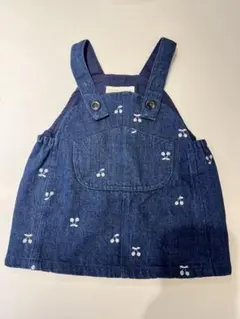 アプレレクール デニムジャンパースカート チェリー刺繍 70