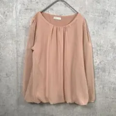 アース ミュージックアンドエコロジー シャツ ブラウス 長袖 シアー ビーズ