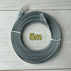 LANケーブル CAT.6 フラットタイプ 5m グレー