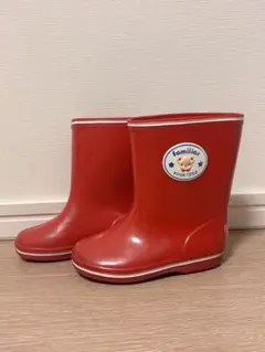 【即日発送】ファミリア 長靴 14cm 赤 レインブーツ くま キッズ