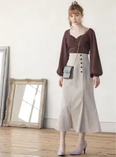 フロントギャザーショートニットトップス[yz615] ブラック