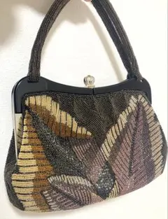 昭和レトロ 総ビーズバッグ がま口 ハンドバッグ ヴィンテージ 和装 パーティー