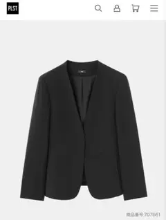 PLST プラステ トリアセブレンドカラーレスジャケット XS ブラック