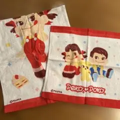 【新品】不二家 ペコちゃん ポコちゃん タオル ２枚セット