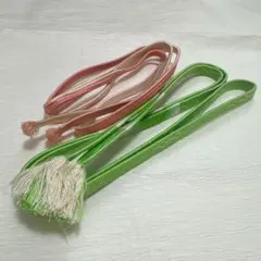✾帯締め✾ 2本セット　ピンク　きみどり　平組　着物　訪問着
