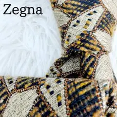 美品◎Ermenegildo Zegna エルメネジルドゼニア ネクタイ 総柄