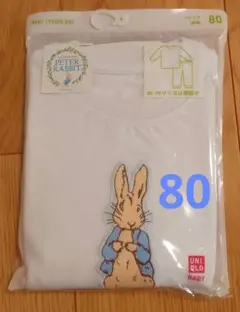 80 UNIQLO ピーターラビット 長袖パジャマ