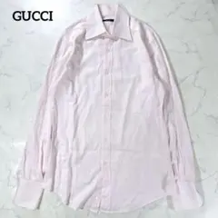 グッチ GUCCI ドレスシャツ ピンク ビジネス 綿100% イタリア製のサムネイル