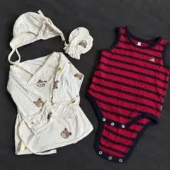 オーガニックコットン　ベビー服 セット くま柄 Gapロンパース　肌着