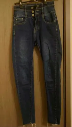 ハイウエストダークブルーデニム S