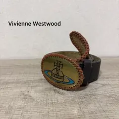 Vivienne Westwood ブラウンレザーベルト　ゴールドメタルオーブ