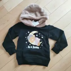 新品　トップス パーカー　フード　黒　トレーナー　くま　秋　冬　綿　120 長袖