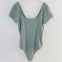 アメリカンイーグル 【L】半袖 ボディスーツ くすみグリーン 海外ファッション