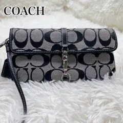 Coach Signature Demi Clip pouch black