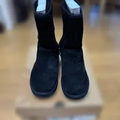 UGG ブラック スエード ムートンブーツ ジッパー付き