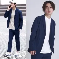 BLUE STANDARD 軽量ストレッチ ナイロン セットアップ M