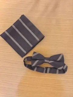 蝶ネクタイ チーフ 2点セット ブラウン　メンズ結婚式小物