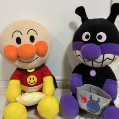 バイキンマン　アンパンマン　なかよし小物入れぬいぐるみ　LL