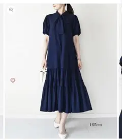 【美品】エムプルミエブラック　ギャザー　ロングワンピース　ティアード　34 美品】エムプルミエブラック ギャザー ロングワンピース ティアード 34