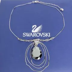 【美品】SWAROVSKI スワロフスキー ネックレス ティアドロップ ブラック