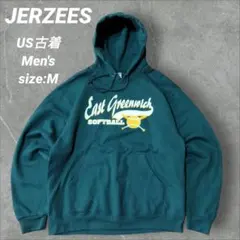 JERZEES カレッジ ソフトボール パーカー 緑 US古着 Men's M