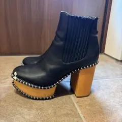 【moussy】ウッドソール厚底ブーツ