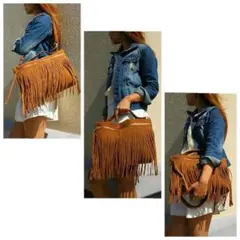 トレンド☆フリンジスェード3wayバック