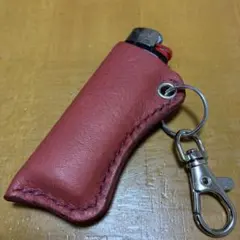 Bicライターケース（スリム）　レザークラフト　ハンドメイド　キーホルダー