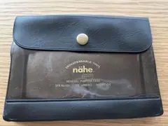 ニコアンド　 名刺入れ 黒 合成皮革 クリアポケット付き