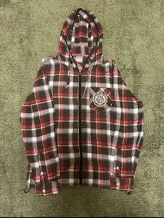 GOTCHA チェック柄パーカー 赤/黒/白 Lサイズ