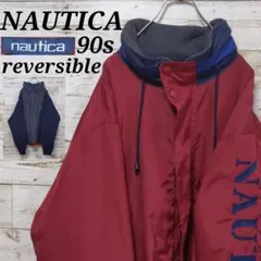 ノーティカ　ナイロンジャケット　リバーシブルジャケット　90s　ビッグロゴ刺繍