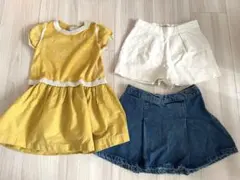 ボンポワン　ワンピース　ショートパンツ スカート　セット　3a 4aのサムネイル