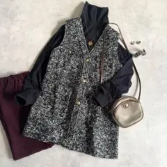 お値下げ新品♡U-Big 【REIMI collaboration】ツイードジレ U-Big × REIMI】スペシャルコラボレーションによるジレ登場