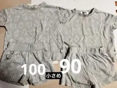 ※小さめ※90＆100★ミッフィー半袖パジャマ4点まとめ売りセットのサムネイル