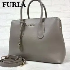 極美品✨フルラ テッサ ハンドバッグ 2way レザー ショルダー グレージュ