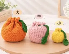 ハンドメイド　フルーツモチーフ　巾着袋　オーダーメイド