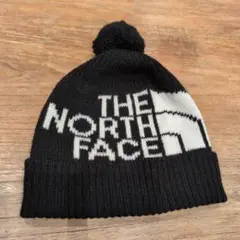 THE NORTH FACE ニット帽 ポンポン付き 黒
