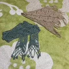 レース編みマフラー2点セット