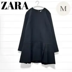 ZARAザラ ボックスプリーツショートワンピース ブラック シンプル Mのサムネイル