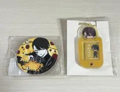 桃源暗鬼　無陀野無人　レザー缶バッジ　お名前タグキーホルダー