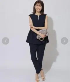 Apuweiser-riche 洗えるパールディティールセットアップ　ネイビー