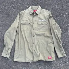 Dickies ワークシャツ カーキ 長袖