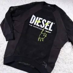 【格安⭐️レディースM】ディーゼル　オーバーサイズ メッシュニット ロゴトップス